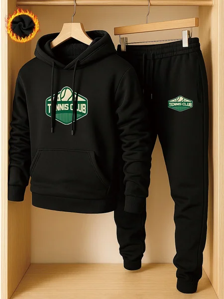 2026 Autumn Winter Adult Casual Tracksuit, Fashion Sport Outfit, Warm Fleece Lined Hoodie and Sweatpants Set,