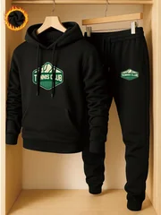 2026 Autumn Winter Adult Casual Tracksuit, Fashion Sport Outfit, Warm Fleece Lined Hoodie and Sweatpants Set,