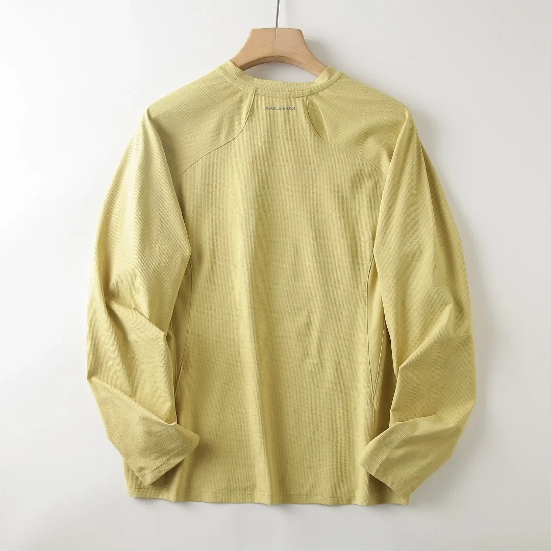 Unisex High-Stretch Breathable Long-Sleeve T-Shirt – Antibacterial, Moisture-Wicking & Quick-Dry with Waffle-Knit Print Outdoor