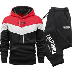 Fashion Men's Tracksuit Print Casual Hoodie Sweatshirts Outdoors Sports Jogging Clothing Autumn Winter Warm Quality Streetwear