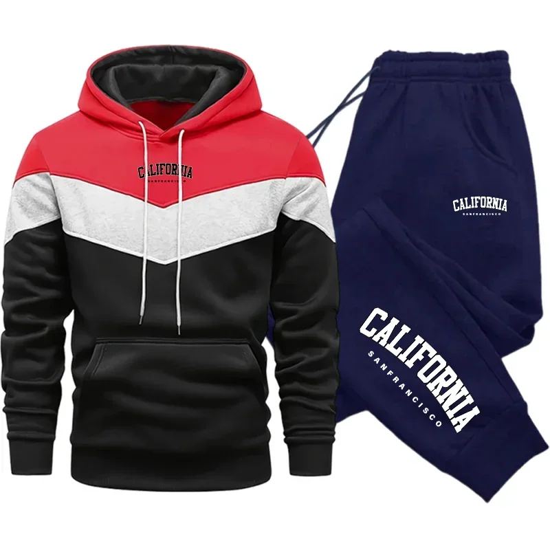 Fashion Men's Tracksuit Print Casual Hoodie Sweatshirts Outdoors Sports Jogging Clothing Autumn Winter Warm Quality Streetwear