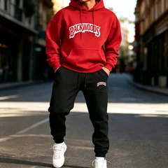 hoodies for man Letter Printing Man'S Hoodie Set Jogging Loose Two Pices Sets Pocket Fleece Hoodies Autumn Casual Sweatpants