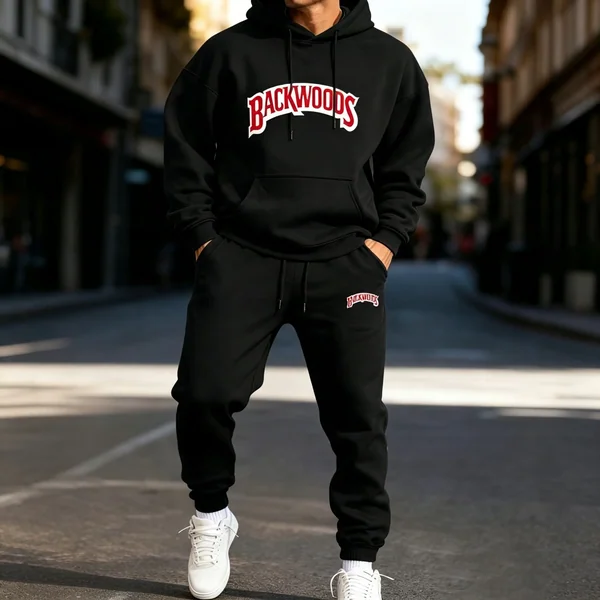 hoodies for man Letter Printing Man'S Hoodie Set Jogging Loose Two Pices Sets Pocket Fleece Hoodies Autumn Casual Sweatpants