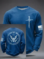 Fall 2026 Men's Long-Sleeve 3D Cross Print Breathable And Comfortable Casual Long-Sleeve T-Shirt—Stylish Outdoor Men's Apparel