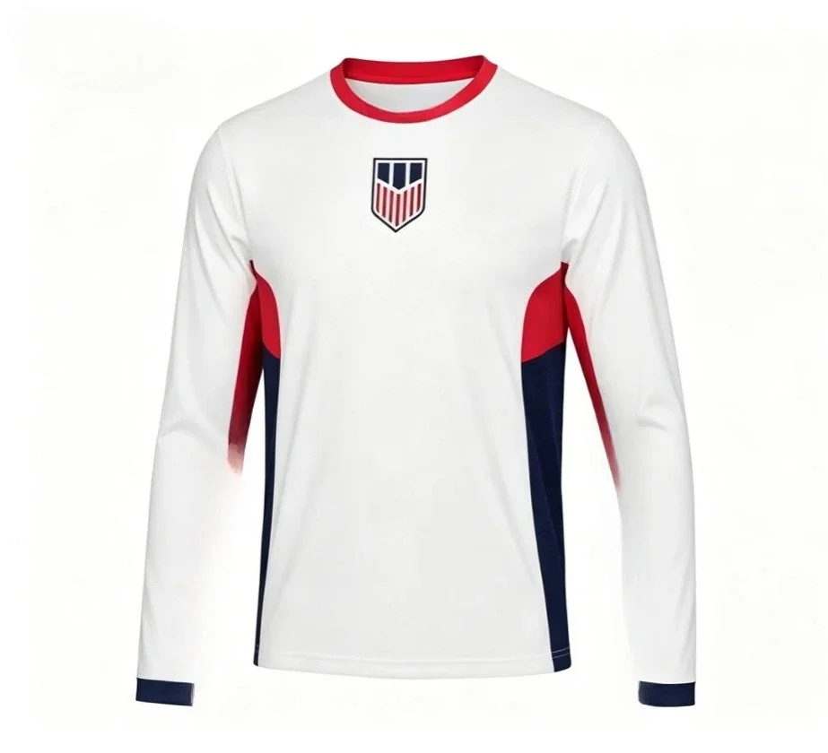 2026 American round neck football long sleeved breathable quick drying fashion versatile for both men and women outdoor sports