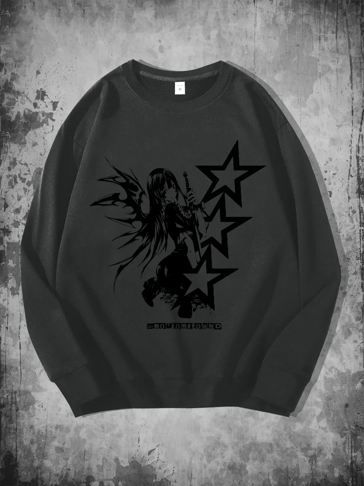 Y2K Graffiti Five-Pointed Star Print Autumn/Winter Men's Casual Sweatshirt