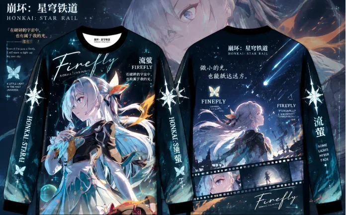 Honkai Star Rail Firefly 3D All‑Over Print Long Sleeve Sweatshirt Men Women Anime Game Character Pullover Tops