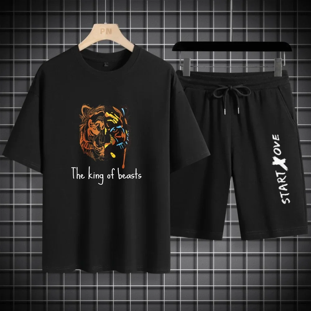 Suits for Men 2026 Summer Men's Clothing Fashion Tracksuits Casual T-shirt + Shorts Basketball Set Sportswear Trend Man Sets
