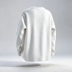 Men Vertical Ribbed Crew Neck Long Sleeve T Shirt Loose Fit Soft Knit Texture Casual Tops Breathable Basic Daily Shirts