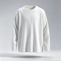 Men Vertical Ribbed Crew Neck Long Sleeve T Shirt Loose Fit Soft Knit Texture Casual Tops Breathable Basic Daily Shirts