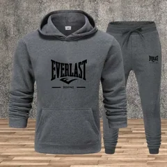 Autumn and winter men's set: Fashionable fitness jogging pullover, hooded sweatshirt, sweatshirt and casual pants two-piece set