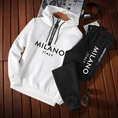 Fashion Men's Tracksuit Casual Half Zip Hoodie Sweatshirts Outdoors Sports Jogging Man Clothing Autumn Winter Quality Streetwear
