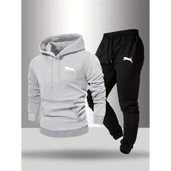 2026 Hot Selling Men's Hooded Sweatshirt & Pants Set Casual Tracksuit Streetwear Sportswear Fitness Jogger Outfit Two Piece Set