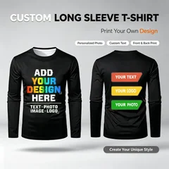 DIY Customized Logo Photo T-shirt Personalized Custom Quick-drying Sports Tees Men's Fashion Classic Crew Neck Casual Tops