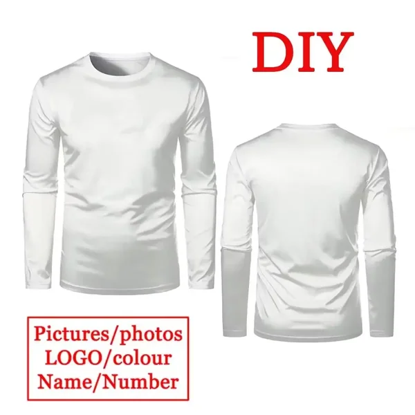 DIY Customized Logo Photo T-shirt Personalized Custom Quick-drying Sports Tees Men's Fashion Classic Crew Neck Casual Tops