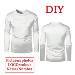 DIY Customized Logo Photo T-shirt Personalized Custom Quick-drying Sports Tees Men's Fashion Classic Crew Neck Casual Tops