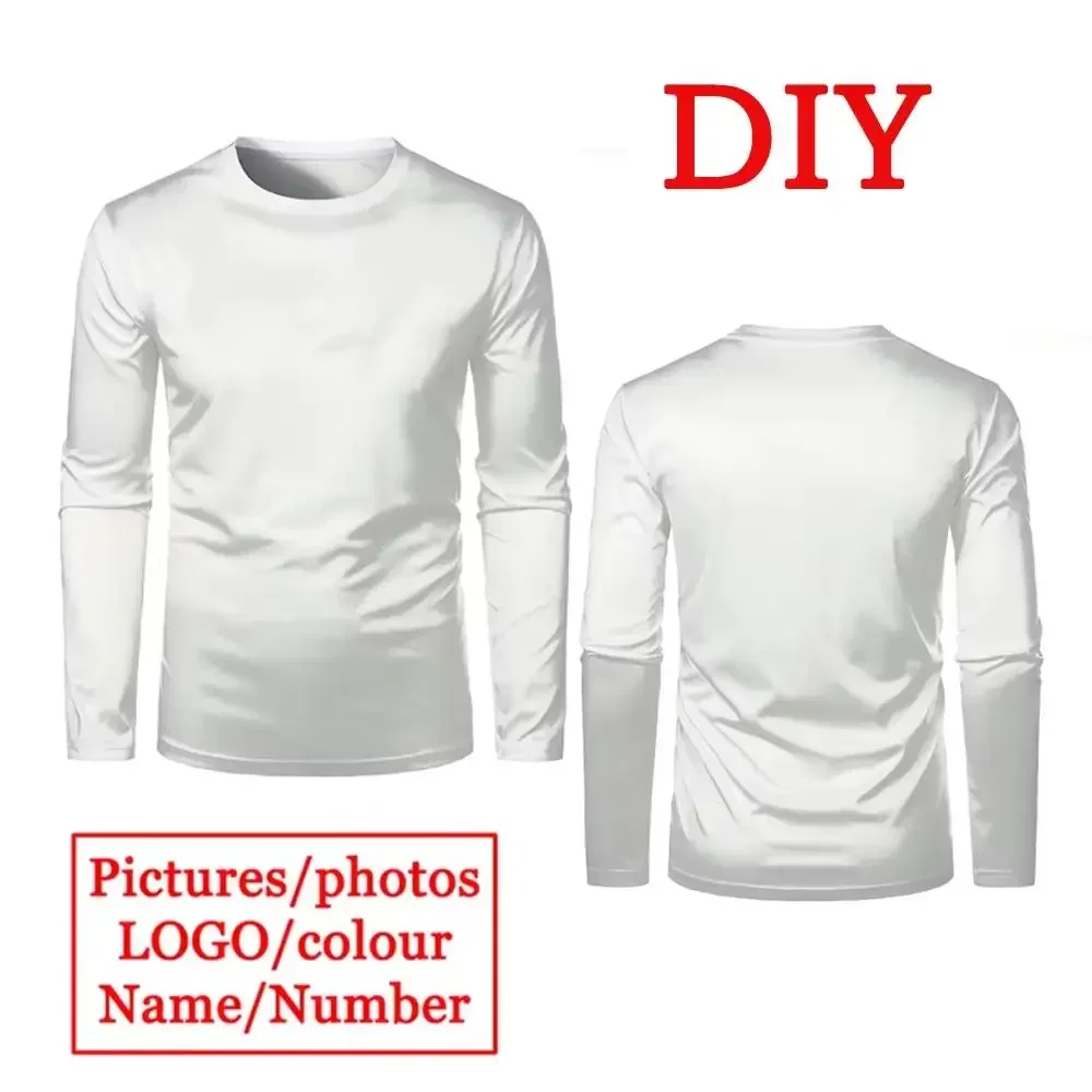 DIY Customized Logo Photo T-shirt Personalized Custom Quick-drying Sports Tees Men's Fashion Classic Crew Neck Casual Tops