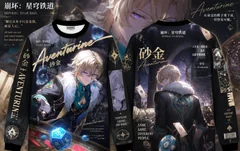 Honkai Star Rail Aventurine 3D All‑Over Print Long Sleeve Sweatshirt Men Women Anime Game Pullover Tops