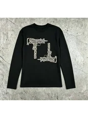New autumn American retro hip-hop punk leopard print waffle fabric long sleeved top casual street trend niche subculture unisex