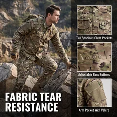 Hunting Uniform Camouflage Tactical Suit Men Outdoors Training Hiking Shirt Coat Pant Set Outdoor Camouflage Training Clothes