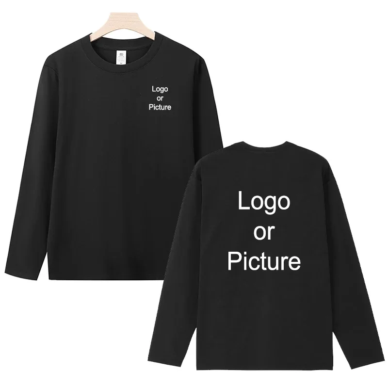 Customized Cotton Long Sleeve T-shirts Men Fashion Personality Printed Round Neck T Shirts Women Casual Daily Tee Tops Camiseta