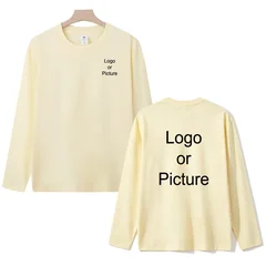 Customized Cotton Long Sleeve T-shirts Men Fashion Personality Printed Round Neck T Shirts Women Casual Daily Tee Tops Camiseta