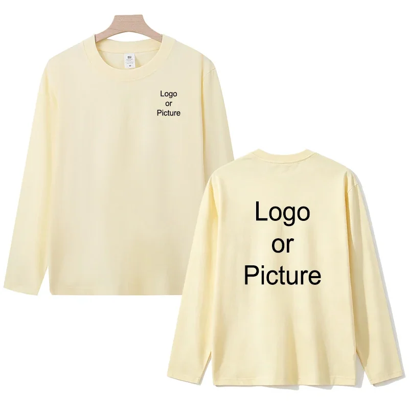 Customized Cotton Long Sleeve T-shirts Men Fashion Personality Printed Round Neck T Shirts Women Casual Daily Tee Tops Camiseta