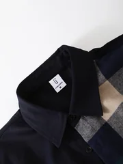 Men's Asymmetric Plaid Long Sleeve Shirt & Drawstring Casual Pants Set 2 Piece Spring Autumn Casual Outfit