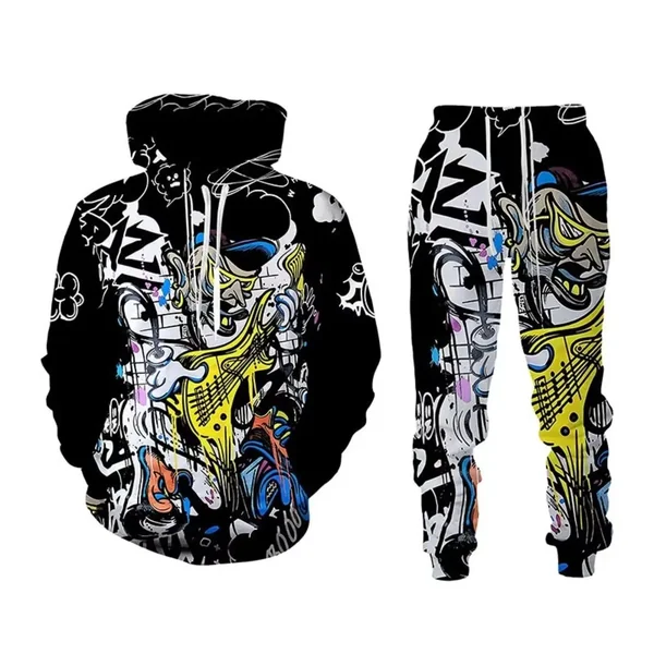 Guitar music hoodie and pants uniform tracksuit new christams gift 2026 winter cloth special hoodie and pants set