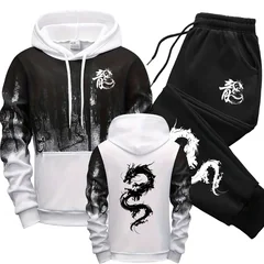 2026 Autumn Winter Splash-ink Hoodies Casual Sweatshirts for Men New Top Sports Daily Dressing Jogging Comfortable Sweatpants
