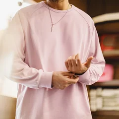 MADEN Men's White Long Sleeve T-Shirt Solid Color Base Layer Undershirt High Quality Basic Essential Loose Casual Fall Mens Tops