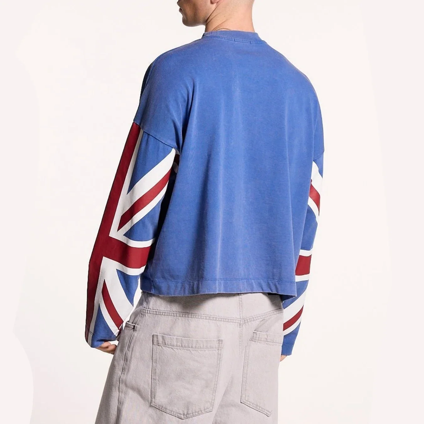 Autumn and Winter Contrasting Street Long Sleeved T-Shirt Y2K Printed Top Pullover High Street Fashion Trend T-Shirt