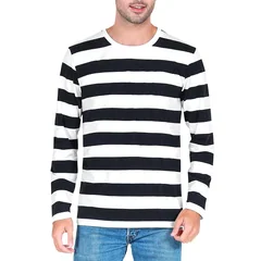 Contrast Stripe 3D Print Men Long Sleeve T-shirt Casual Fashion O-Neck Oversized T Shirts Fashion Tops polyester Men Clothing