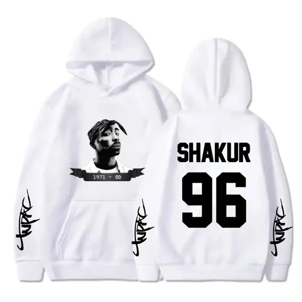 2Pac Men Fashion Hoodies Men Women Hooded Sweatshirts Fashion Hip Hop Casual Pullovers Autumn Boys Girls Black Streetwear Hoodie