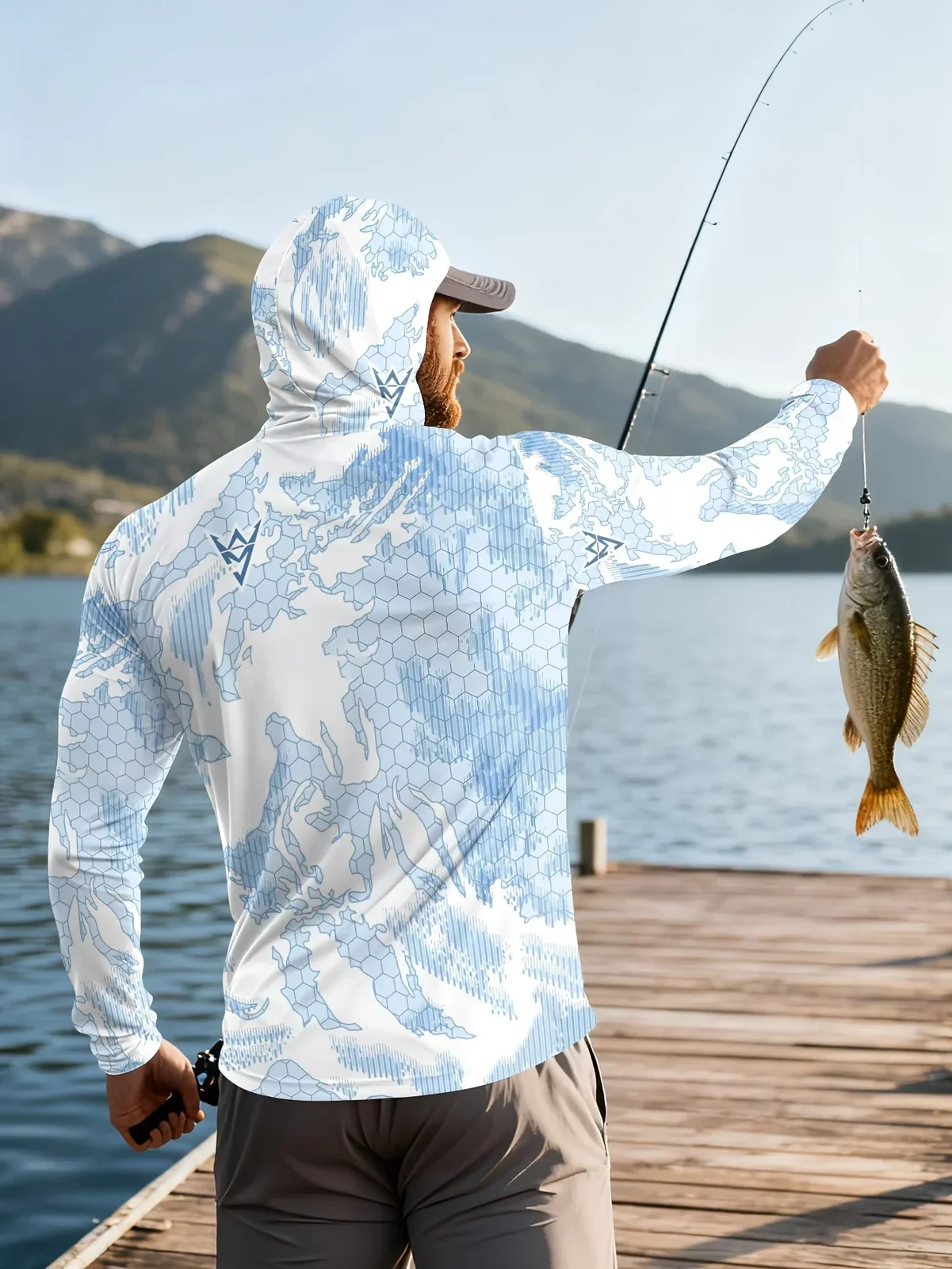 2026 New Model UV-Resistant Fishing Shirt with Long Sleeves and Hooded Collar - UV-Resistant Fishing Mask Clothing