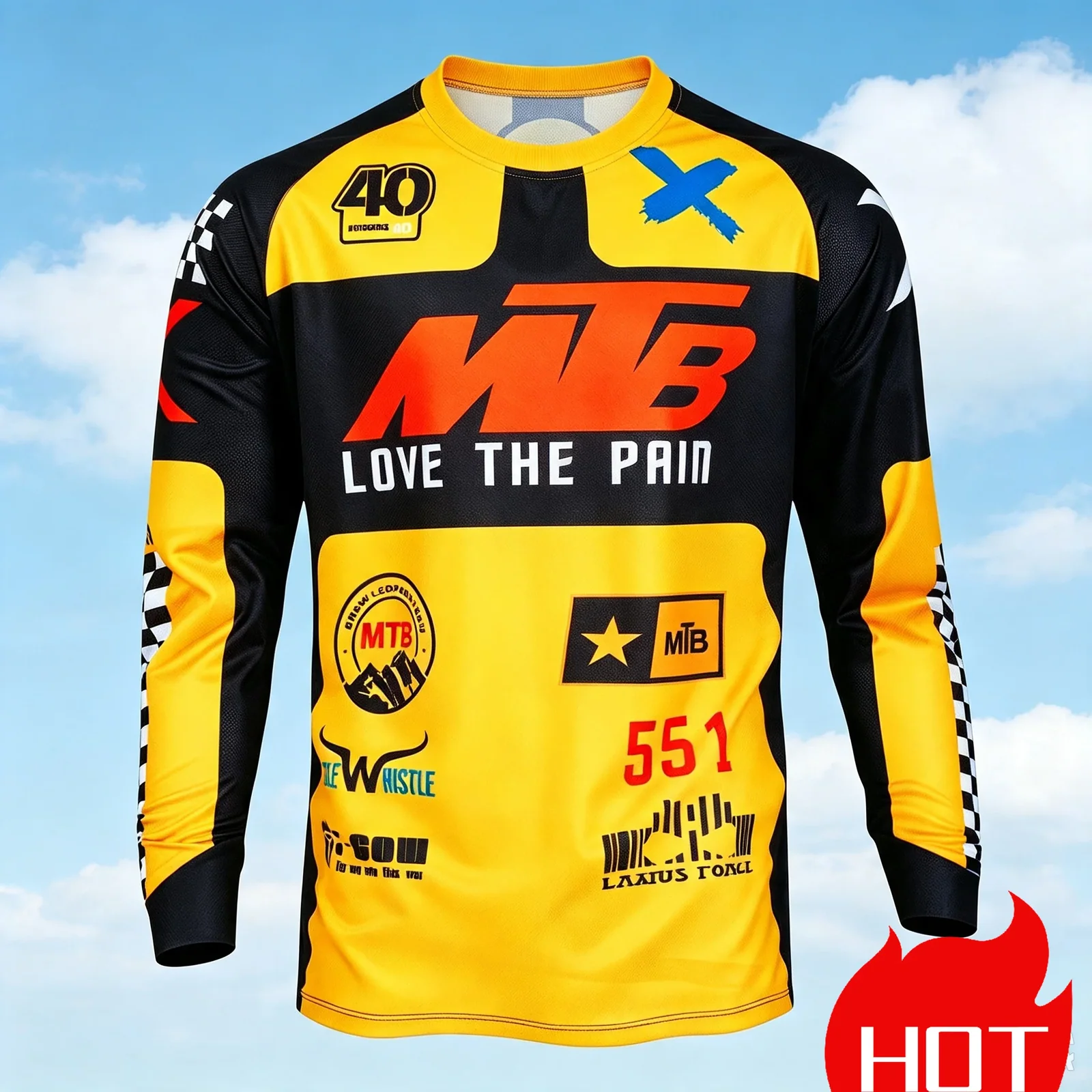 Fashion Men's Downhill Jersey Mtb Mountain Bike Mtb Shirts Offroad Dh Motorcycle Motocross Sportwear Bicycle Racing Cycling tops