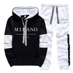 Men's Set/Hoodie/Pants Italy Trendy Hoodie Sportswear Outfit 2026 Autumn Daily Casual Fashion Hooded Sweatshirt and Jogger Pants