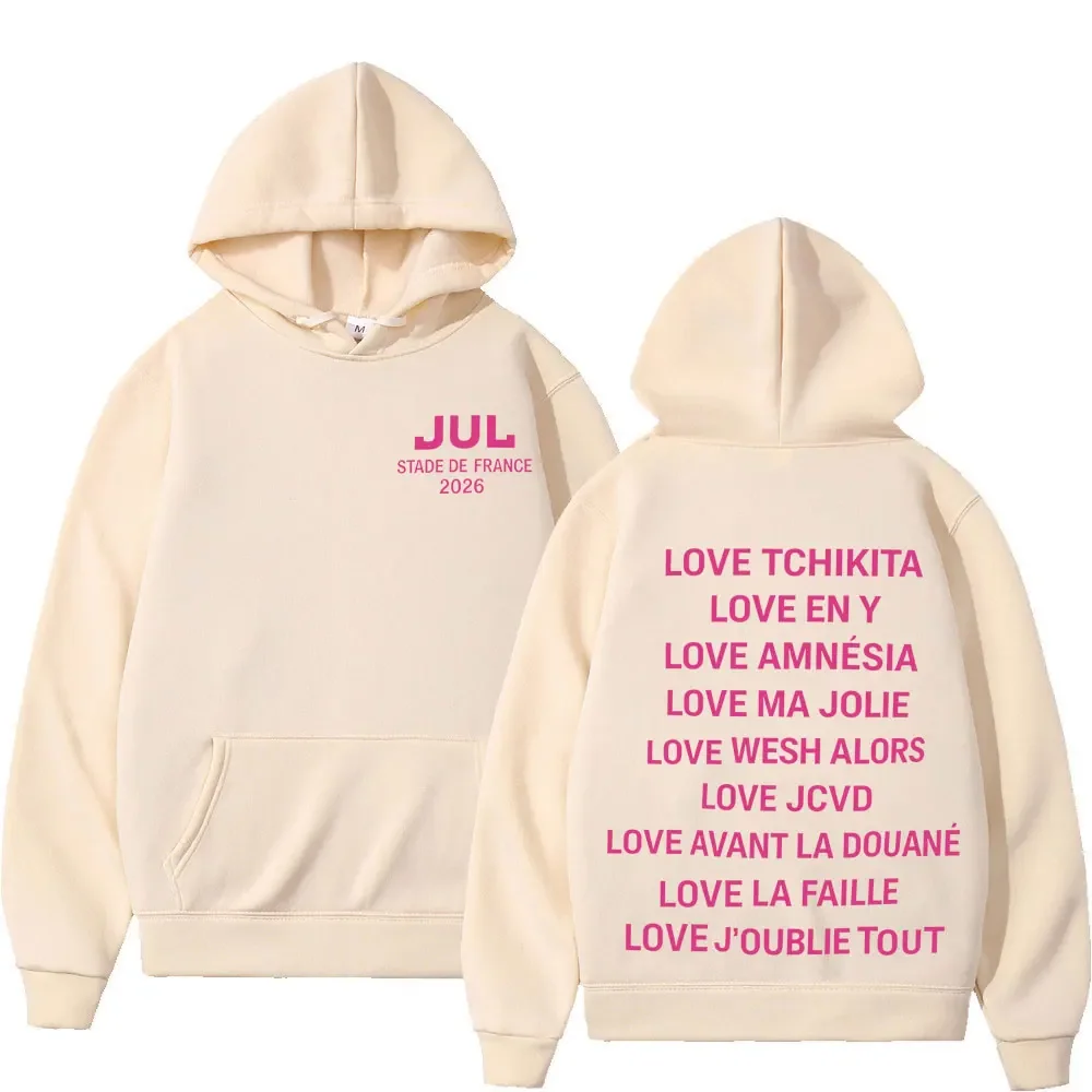 French Rapper JUL Fashion Graphics Hoodie Men Women Fashion Pullover Long Sleeves Casual Aesthetic Trendy Sweatshirts Fan Gifts