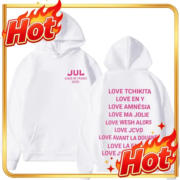 French Rapper JUL Fashion Graphics Hoodie Men Women Fashion Pullover Long Sleeves Casual Aesthetic Trendy Sweatshirts Fan Gifts
