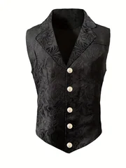 2026 Men's vest retro jacquard vest British style business casual top American style shoulder
