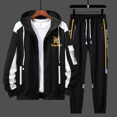 2026 Casual Sports Suit Men Spring/fall Cardigan Hoodie Hoodie Trousers Two-piece Set