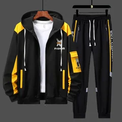 2026 Casual Sports Suit Men Spring/fall Cardigan Hoodie Hoodie Trousers Two-piece Set
