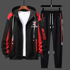 2026 Casual Sports Suit Men Spring/fall Cardigan Hoodie Hoodie Trousers Two-piece Set