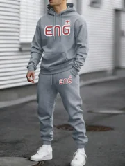 Eng Angleterre drapeau imprimé hiver polaire mode sweat à capuche Britches 2 pièces ensemble de hommes chaud doux sweats Sport c
