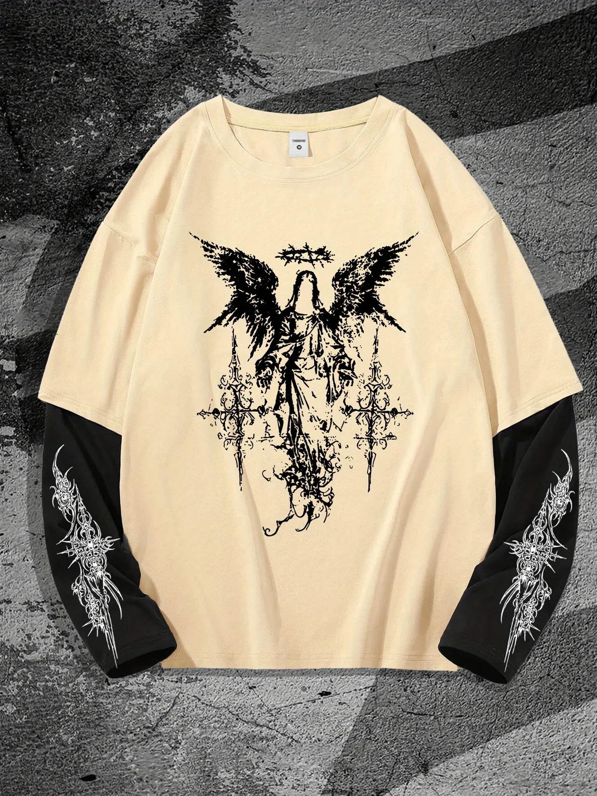 New men's long-sleeved T-shirt for Spring and Autumn 2025 casual roller skating 3D printed street men's wear