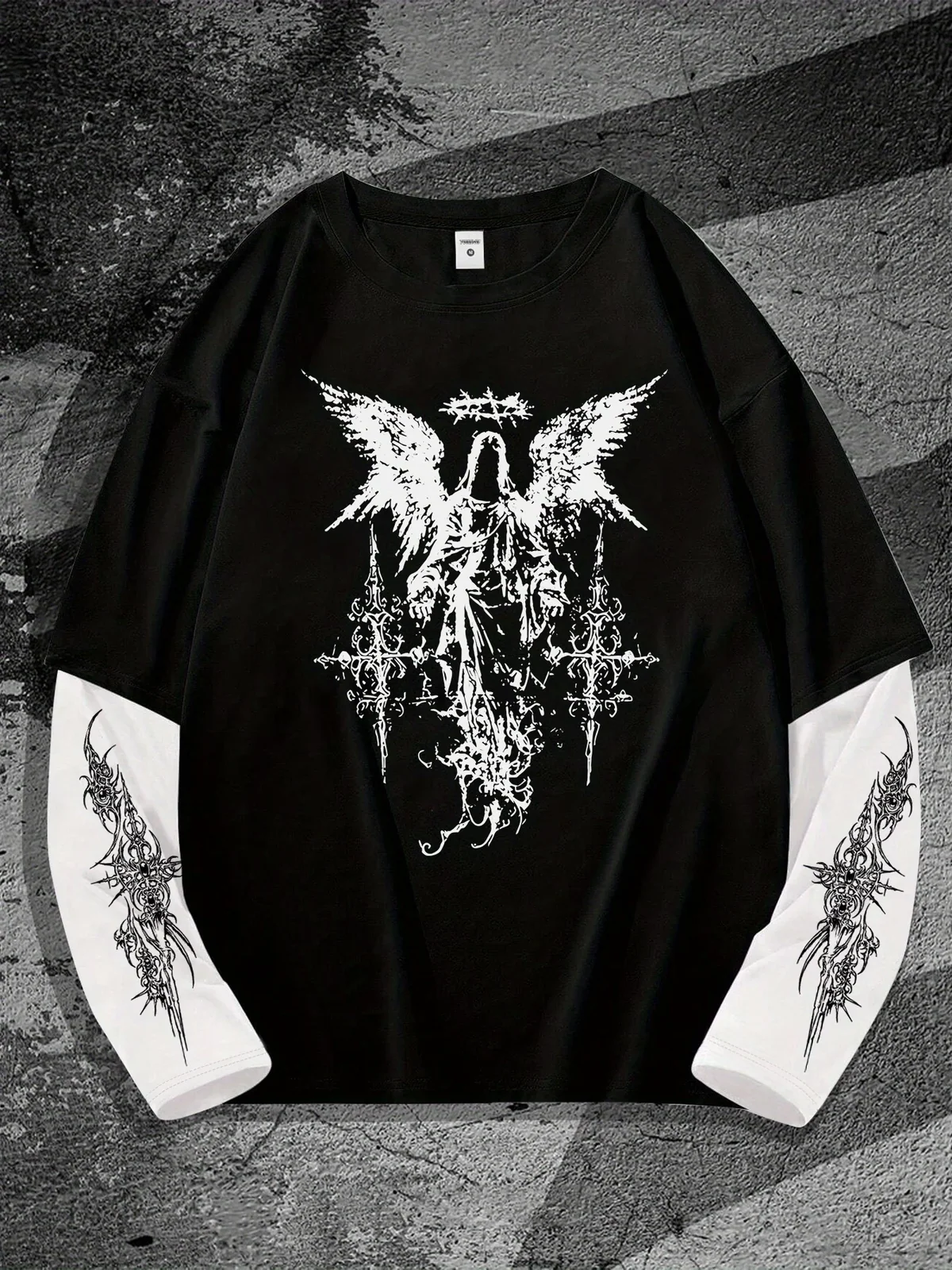 New men's long-sleeved T-shirt for Spring and Autumn 2025 casual roller skating 3D printed street men's wear