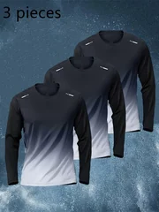 T-shirt men's four seasons long sleeve outdoor speed dry clothes running training breathable leisure fitness top