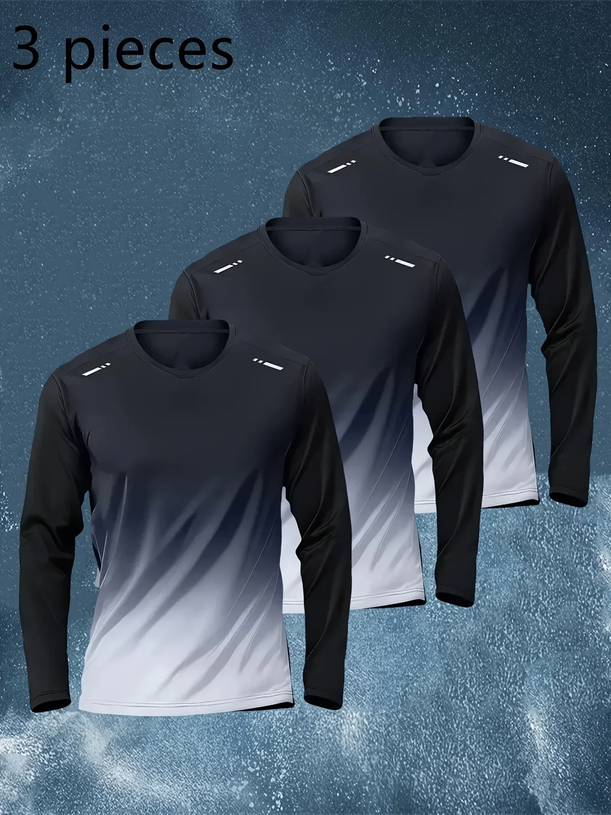 T-shirt men's four seasons long sleeve outdoor speed dry clothes running training breathable leisure fitness top