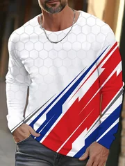 2026 New Style Printed Men's Long-sleeved Shirt, Autumn Daily Urban Men's Casual Shirt. Street And Outdoor Men's Sports T-shirt