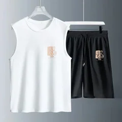Men's Tank Top Sets 2026 Summer Quick drying beach Sportswear seaside oversize men's chandals sports Breathable running